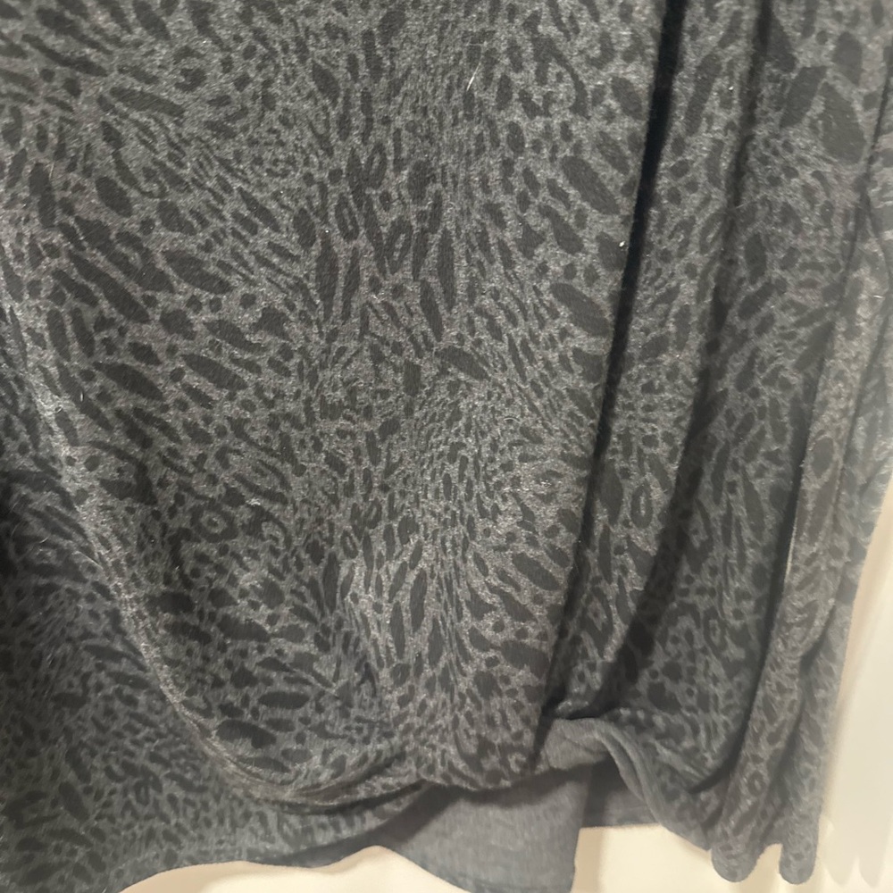 Chico's Charcoal Animal Print Long Sleeve Top - Picture 2 of 3